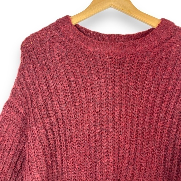 American Eagle Outfitters Cozy Crew Neck Sweater, Maroon Red, Size Small - Picture 3 of 10